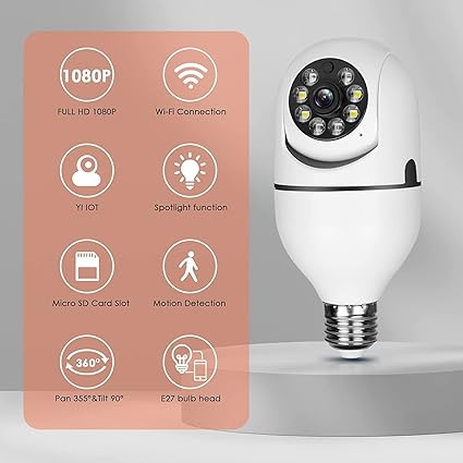 E27 2.4G Wifi IP Bulb Surveillance Camera Night Vision Wireless Home Cameras